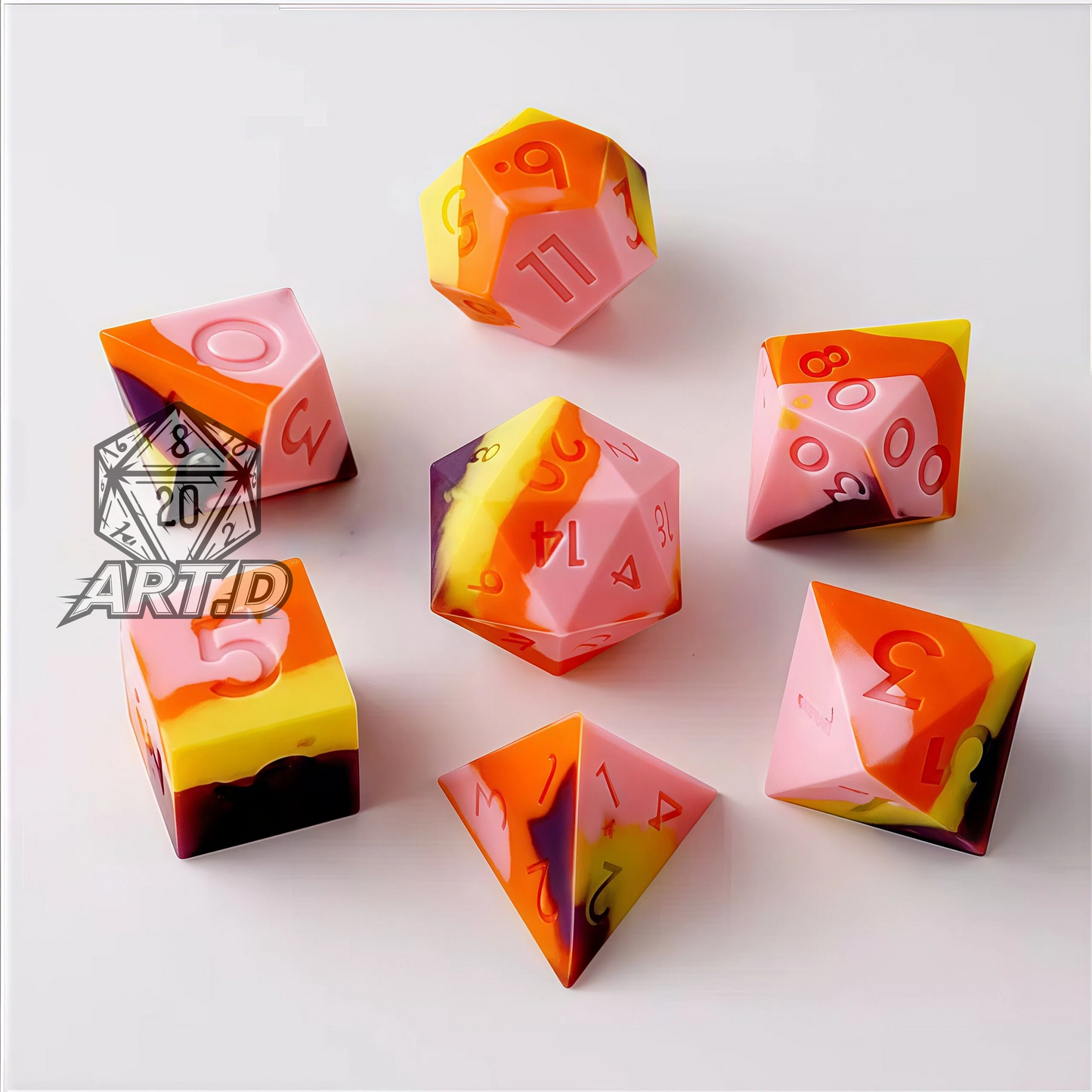 ATR.D D&D Pink Rainbow Series Dice Set