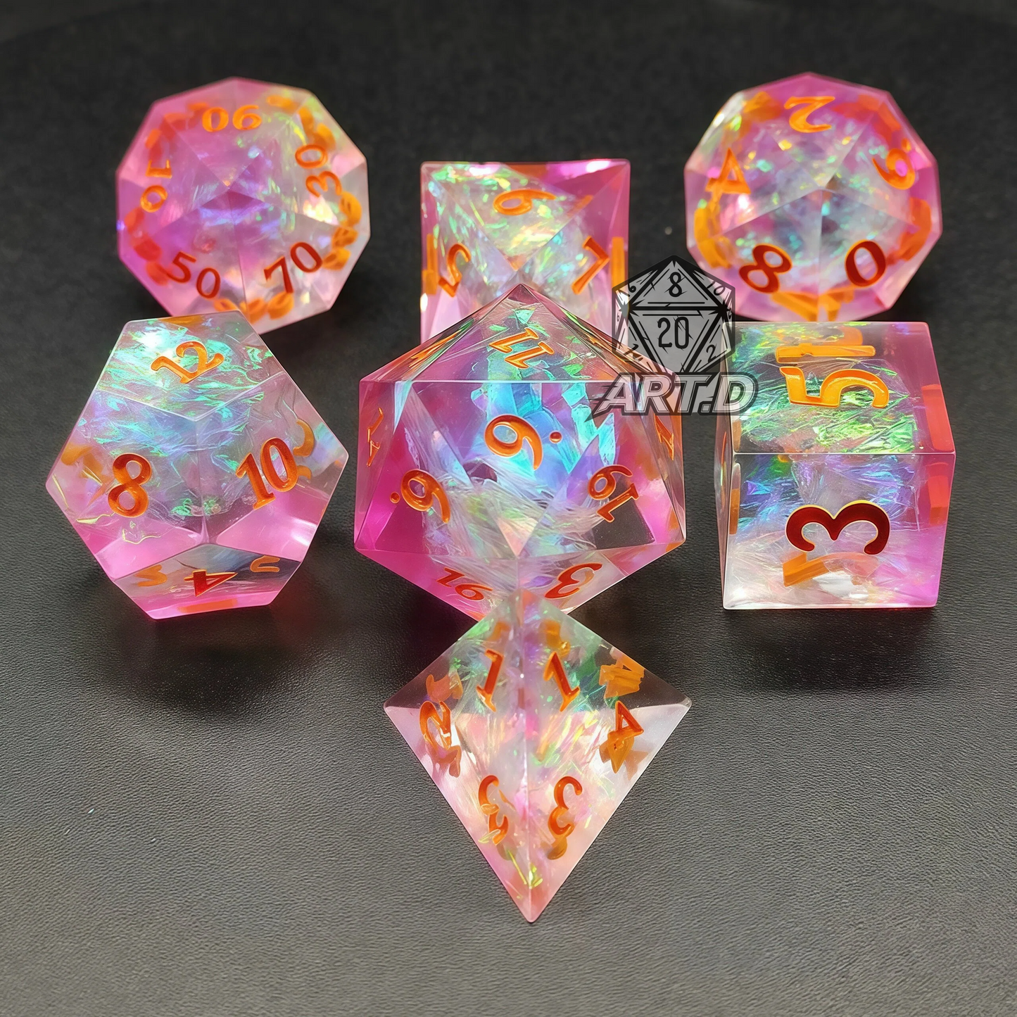 ATR.D D&D Shimmering Series Pink Dice Set