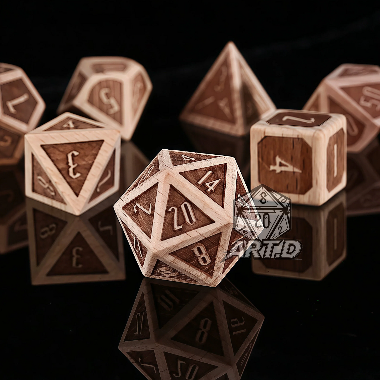 ATR.D D&D Beechwood Dice Set