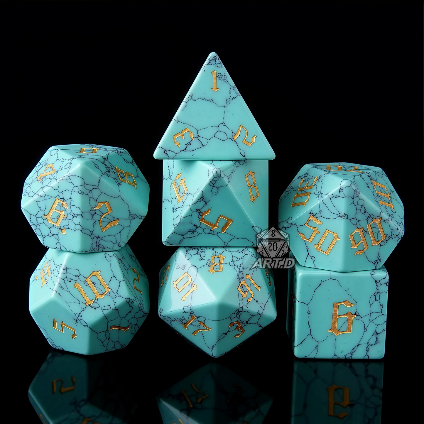 ATR.D D&D Turquoise Dice Full set