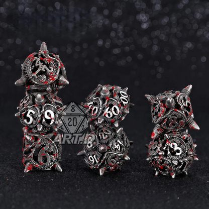 ATR.D D&D Hollow Zinc Alloy Blood-Red Dice Set