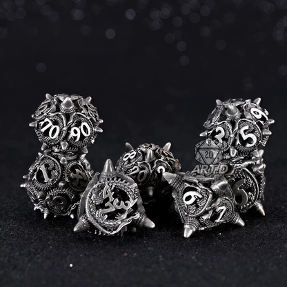 ATR.D D&D Hollow Black Zinc Alloy Dice Set