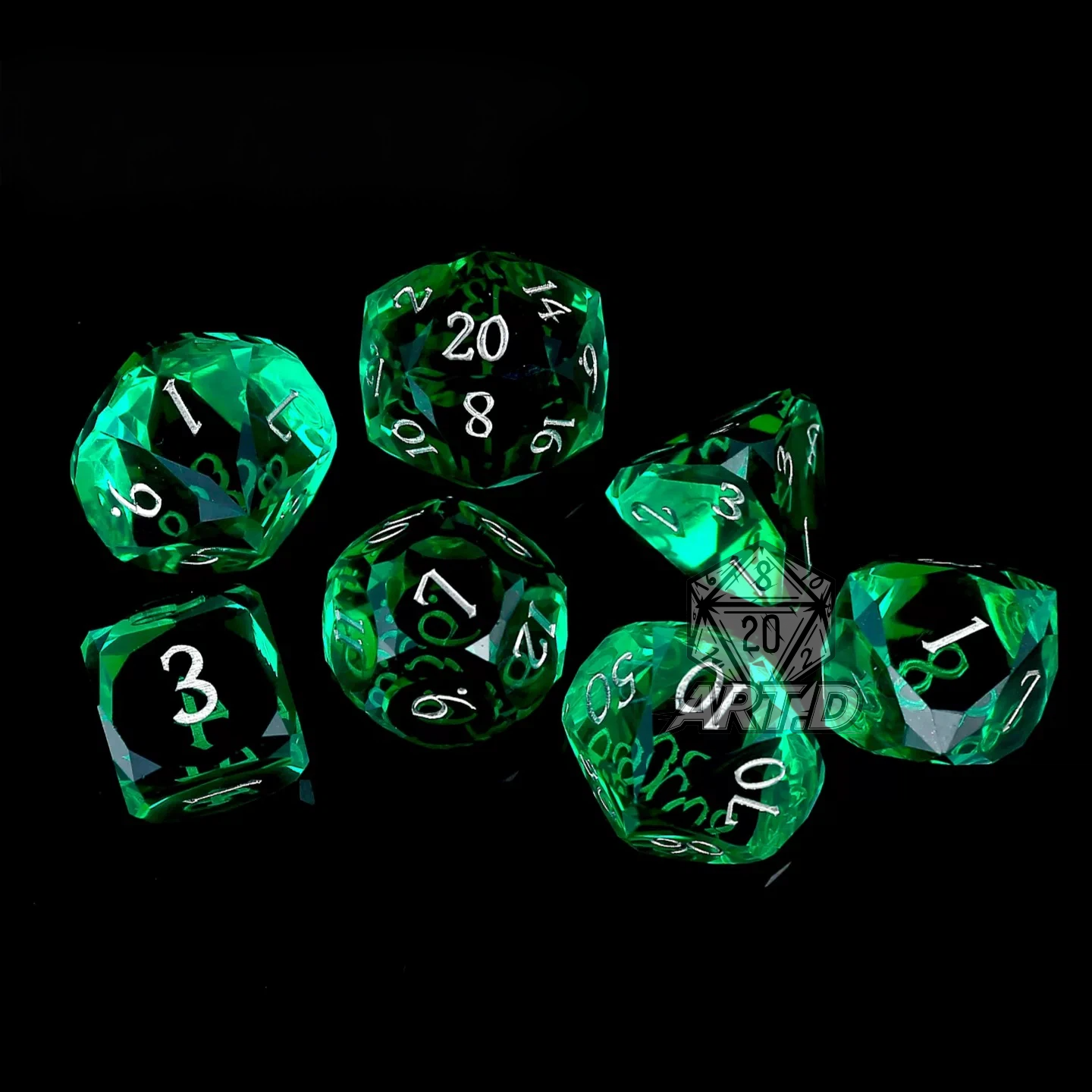 ATR.D D&D Multi-Faceted Green Dice Set