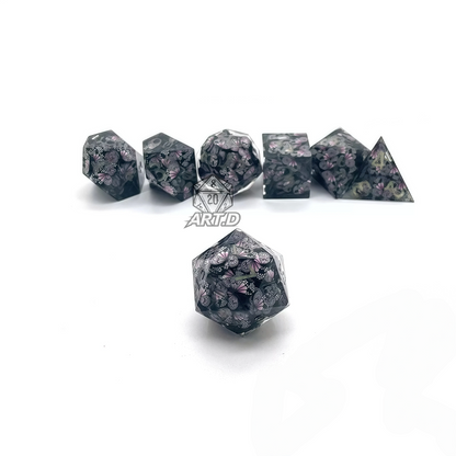 ATR.D D&D Butterfly Series Glow-in-the-Dark Dice Set