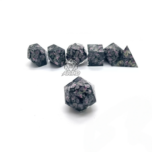 ATR.D D&D Butterfly Series Glow-in-the-Dark Dice Set