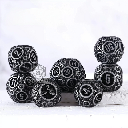 ATR.D D&D Zinc Moon Series Black Die Set