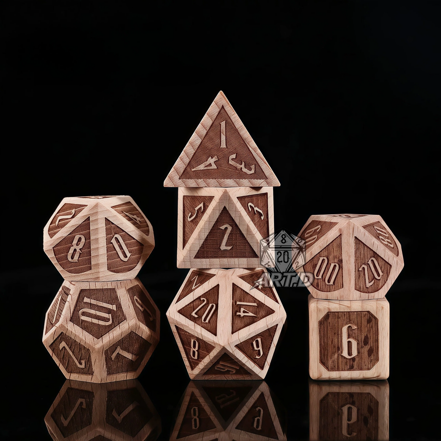ATR.D D&D Beechwood Dice Set
