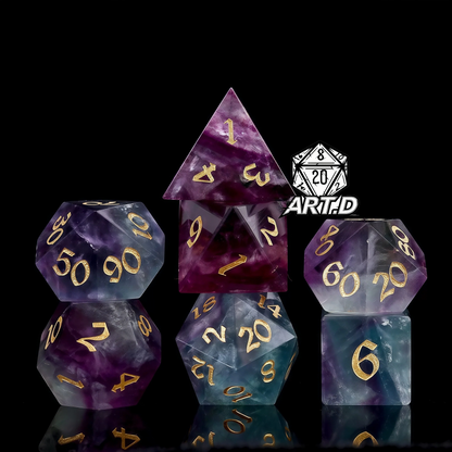 ATR.D D&D fluorite dice full set