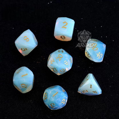 ATR.D D&D Multifaceted Opal Dice full set