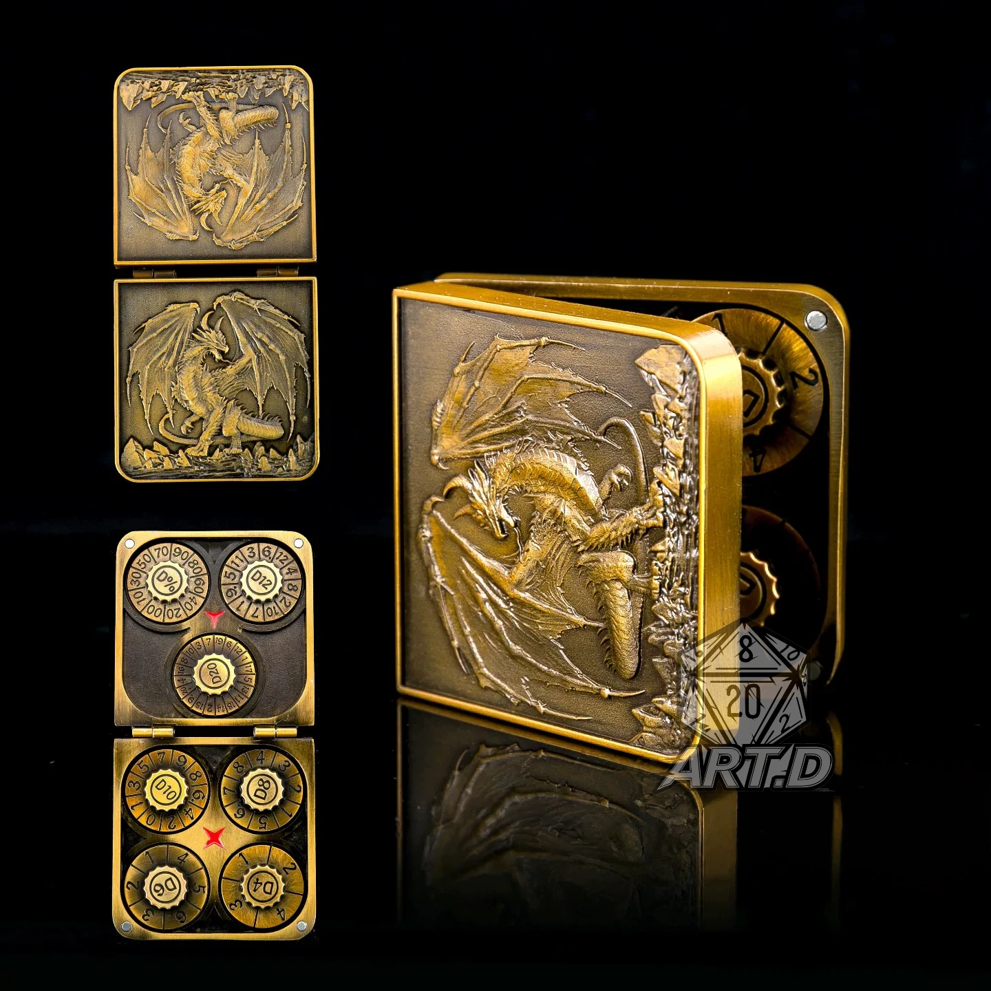 ATR.D D&D Square Folding Copper-Colored Dice