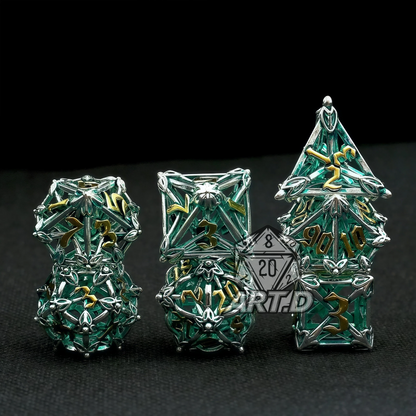 ATR.D D&D Hollow Zinc Alloy Green Dice Set