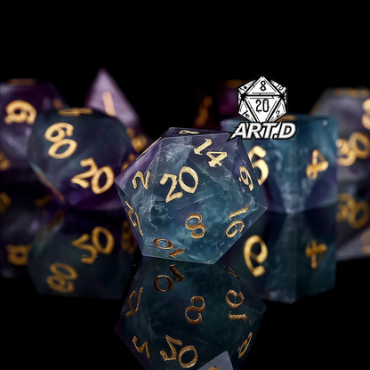 ATR.D D&D fluorite dice full set