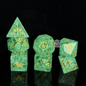 ATR.D D&D Green Crystal Dice full set