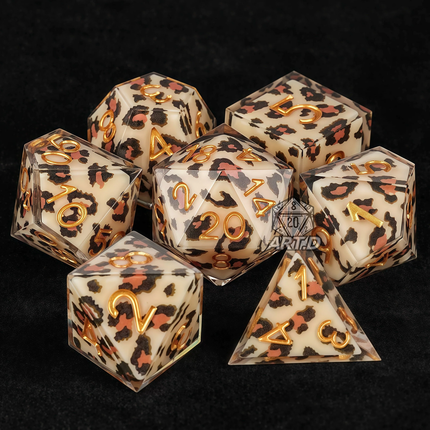 ATR.D D&D Leopard-Print Dice Set