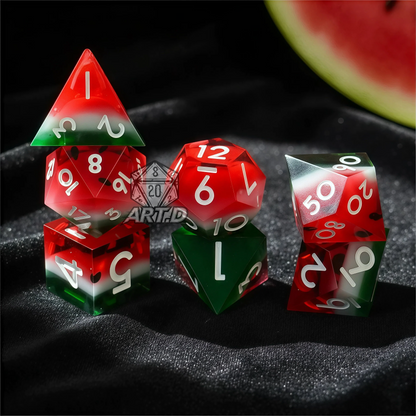 ATR.D D&D Watermelon-Themed Dice Set