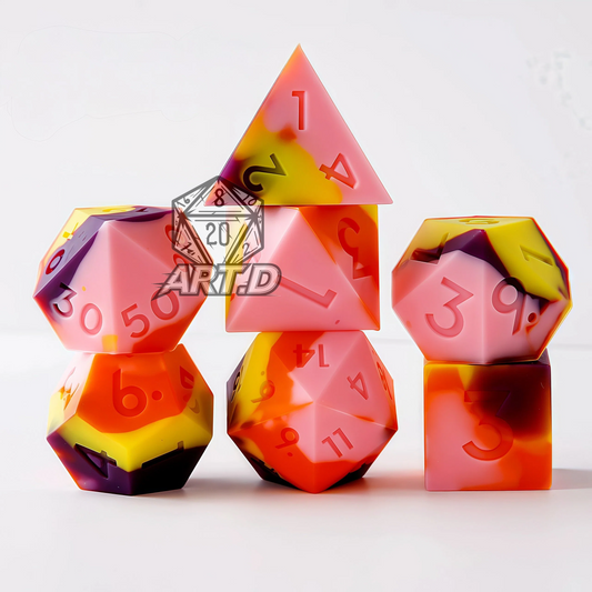 ATR.D D&D Pink Rainbow Series Dice Set