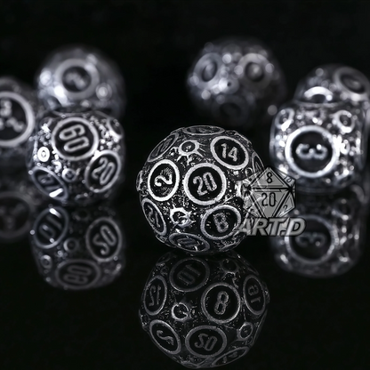 ATR.D D&D Zinc Moon Series Black Die Set