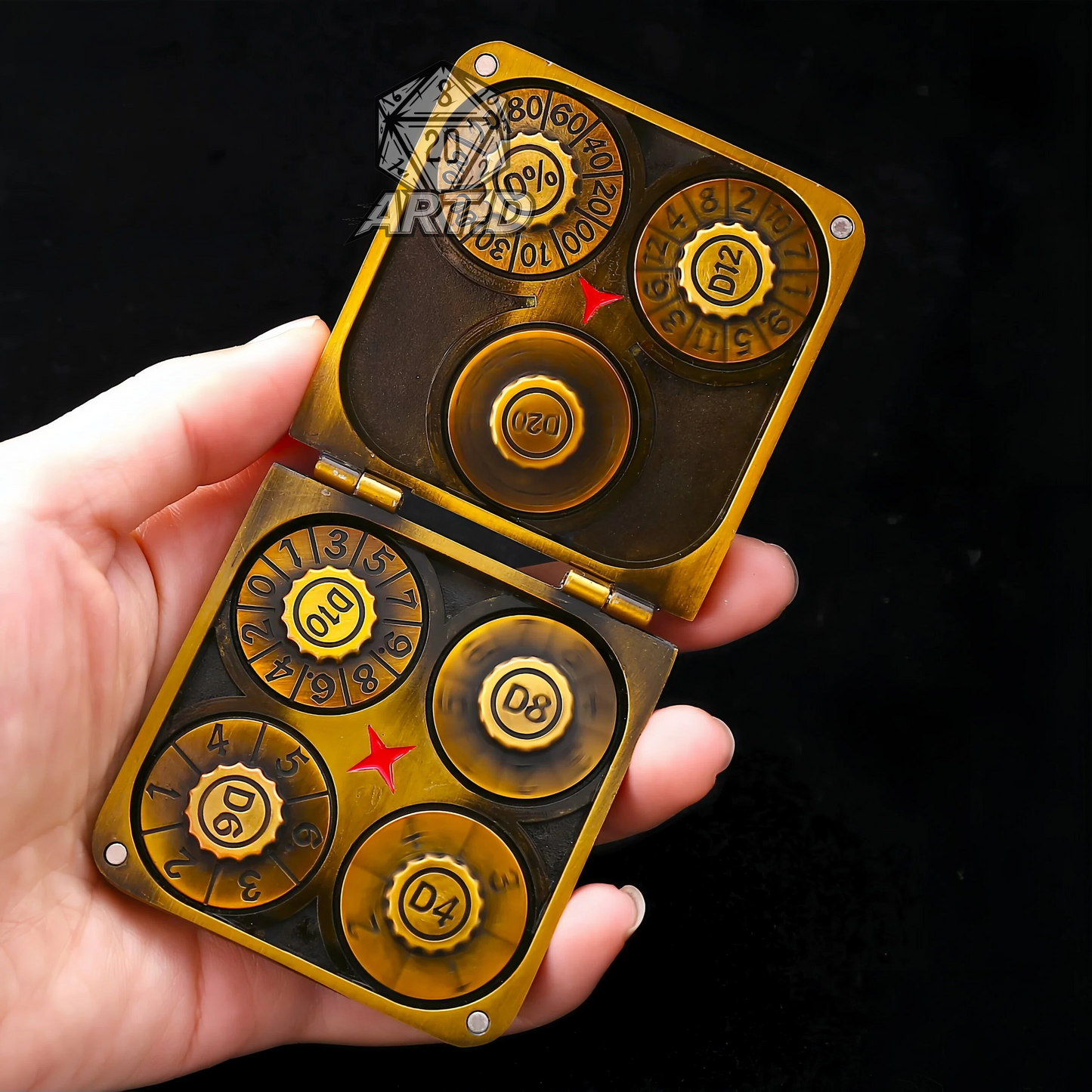 ATR.D D&D Square Folding Copper-Colored Dice