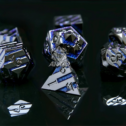 ATR.D D&D Zinc Alloy Shimmering Blue Dice Set