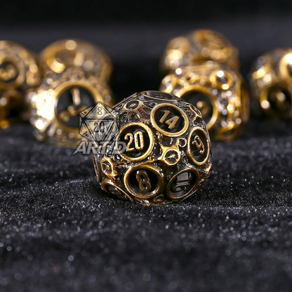 ATR.D D&D Zinc Moon Series Gold Dice Set