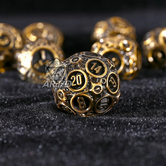 ATR.D D&D Zinc Moon Series Gold Dice Set