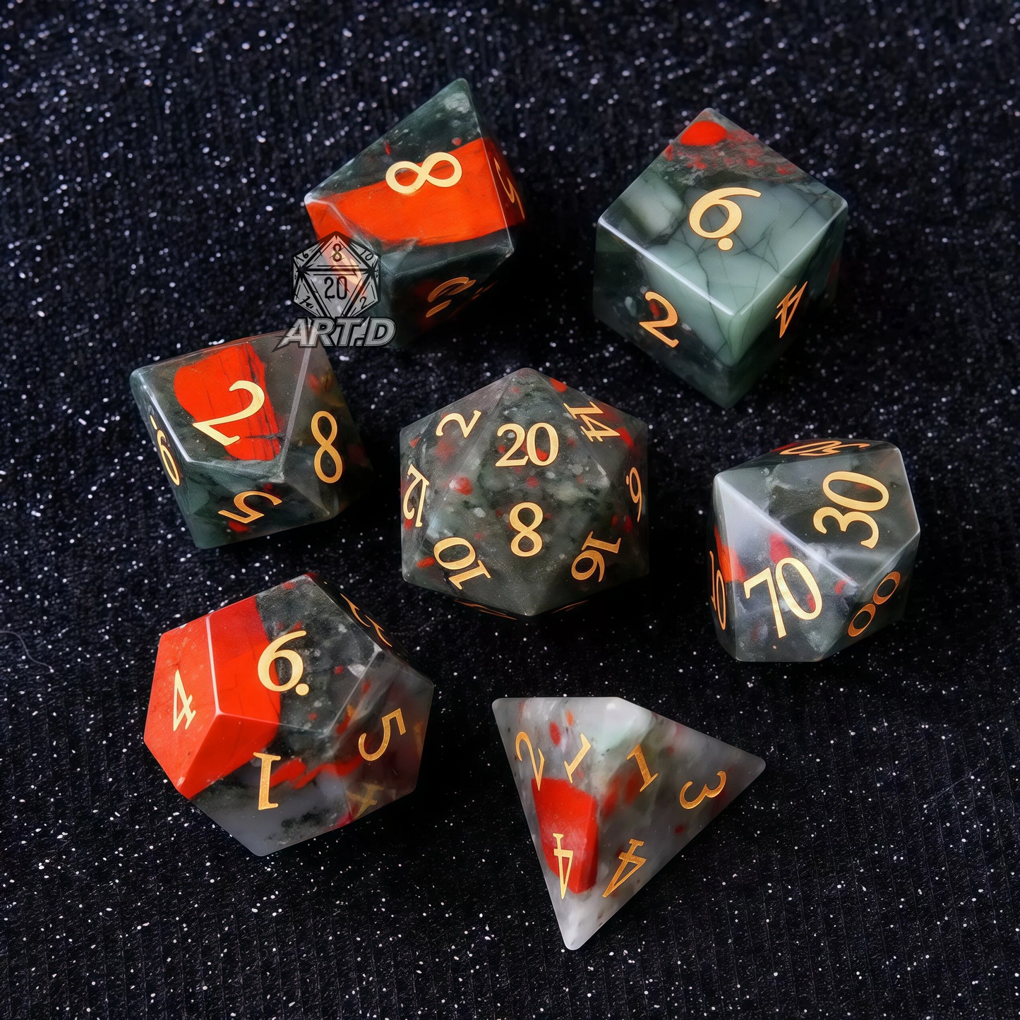 ATR.D D&D Bloodstone Dice full set