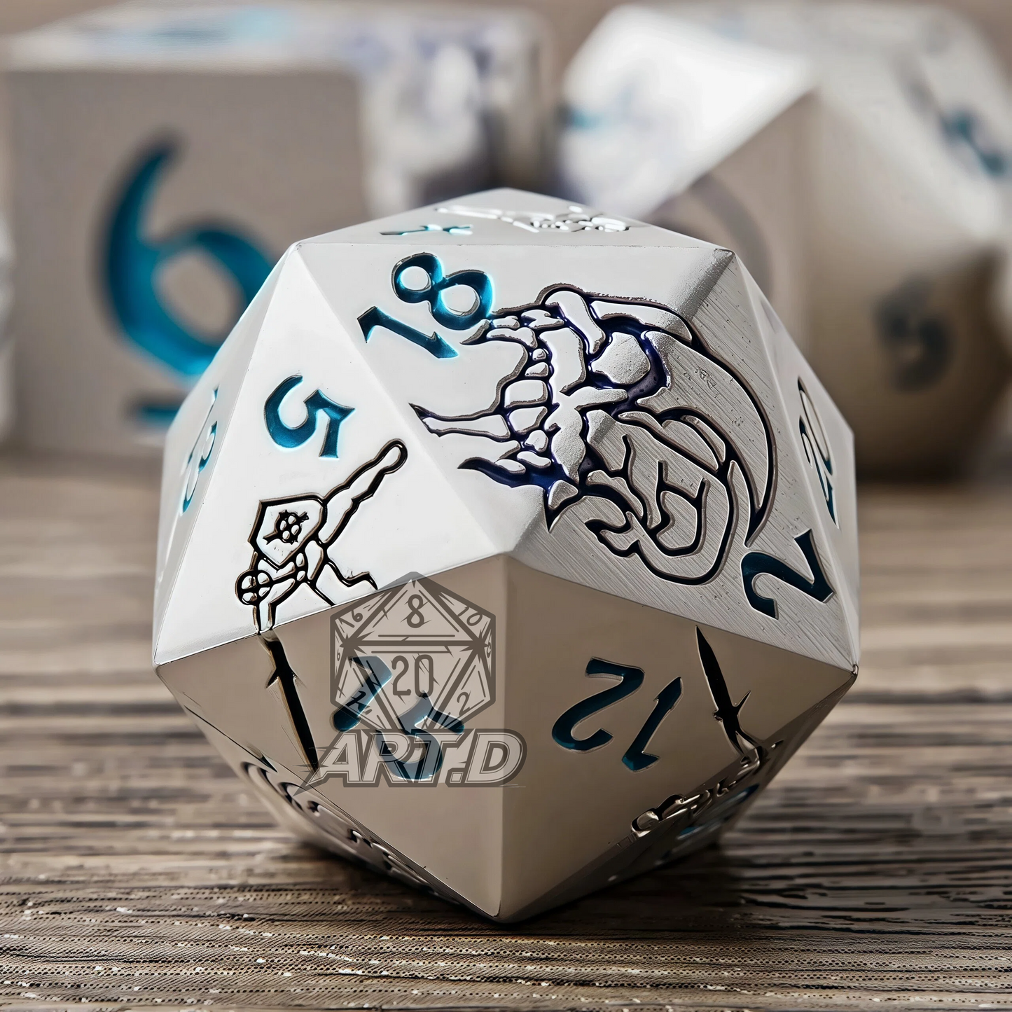 ATR.D D&D Zinc Knight Series White Die Set