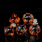 ATR.D D&D Orange Crystal Multifaceted Dice full set